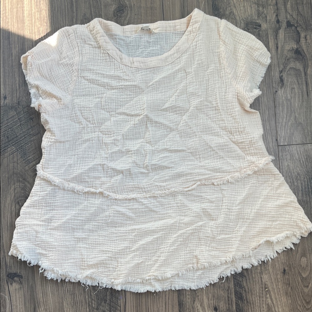 Umgee Women's Cream Textured Top